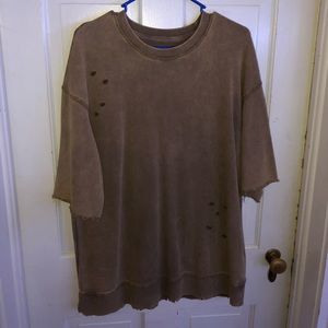 Distressed olive shirt